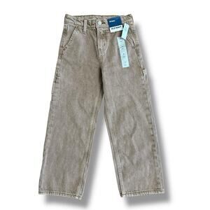 Old Navy Baggy Carpenter Jeans Kids’ Size 7, Light Brown Wash, 100% Cotton, NWT